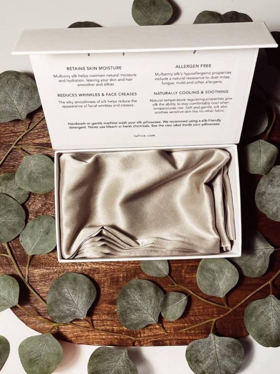 100% Mulberry Silk Pillow Case 25 Momme- Smokey Grey