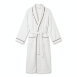 Contrast-Piped Terry Bathrobe