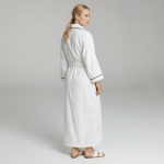 Contrast-Piped Terry Bathrobe