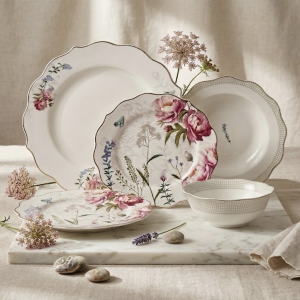 GP-60-Victoria-Dinner-Set-24pcs-White-Dinner-Set-With-Debossed-Floral-Design-And-Silver-Rim 2