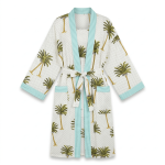 Palm Tree Print Cotton Dressing Gown Kimono