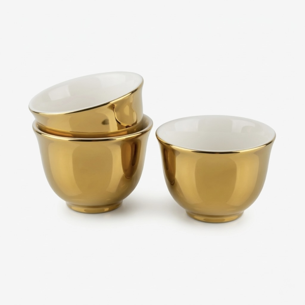 Artemirate – Golden Arabic Cawa Cups – 6 Pcs