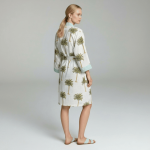 Palm Tree Print Cotton Dressing Gown Kimono