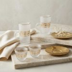 Tea & Coffee Set, Glass, Frost & Gold – 18pcs