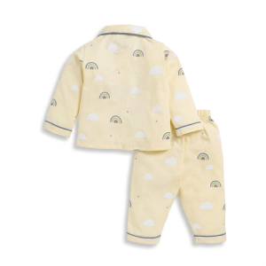 clt.s – Clouds & Rainbow Yellow Full Sleeve Nightwear Set back