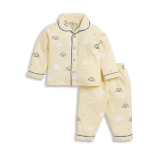clt.s – Clouds & Rainbow Yellow Full Sleeve Nightwear Set