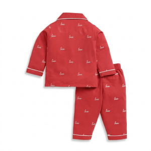 clt.s – Red LOVE Print Full Sleeve Night Suit back