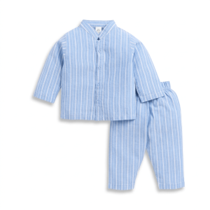 clt.s – Striped Blue Full Sleeve Nightwear Set