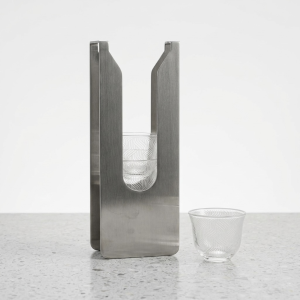 Glass Cawa Cups With White Pattern And Steel Stand Holder – Glass Cawa Cups Set 65ml 2